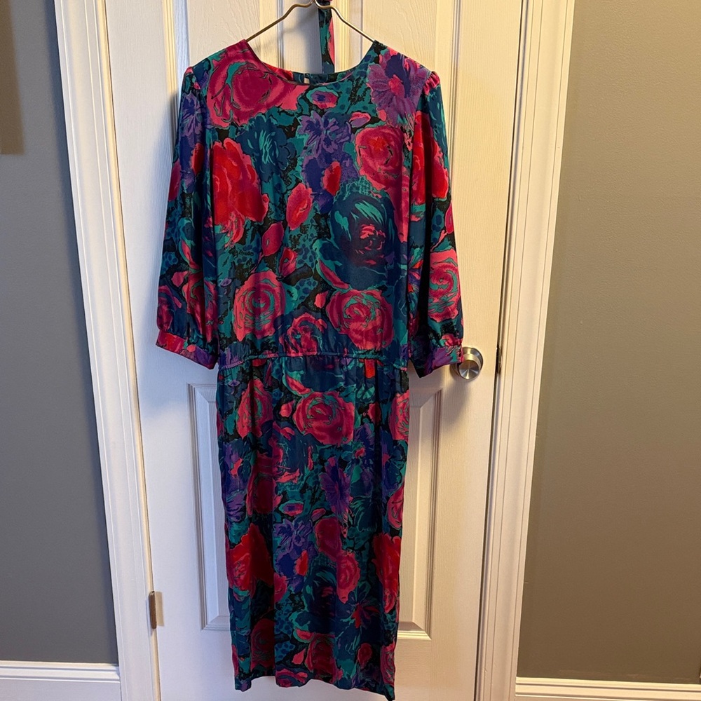 vintage bright floral dress